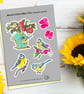 Sweet Little Blue Tits Printable Sticker Sheet PDF Digital Product - Image 1