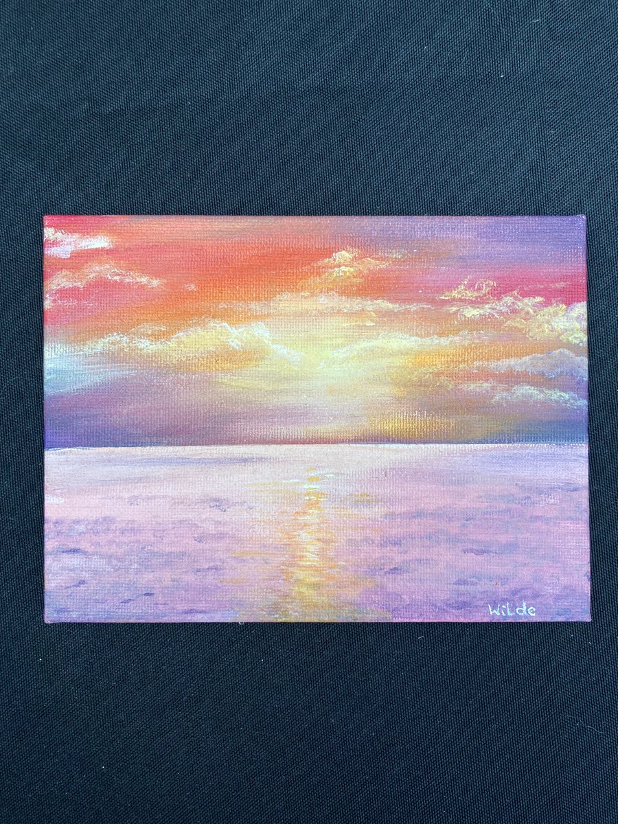 Original sea painting mini canvas 7x5”