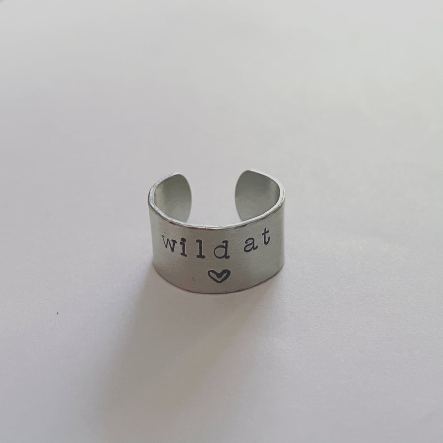 Stamped ‘wild at heart’ ring