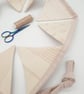 Cream and taupe mini bunting, 9 triangles,  80" length.   - Image 4