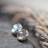 Labradorite (rose cut) and sterling silver stud earrings