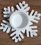 White Snowflake Tealight Holder