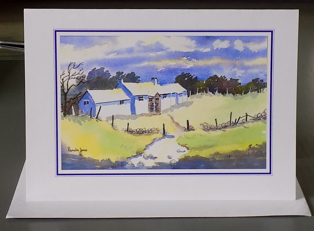Art Greetings Card, Pembrokeshire Cottage, Wales, A5, Blank Inside