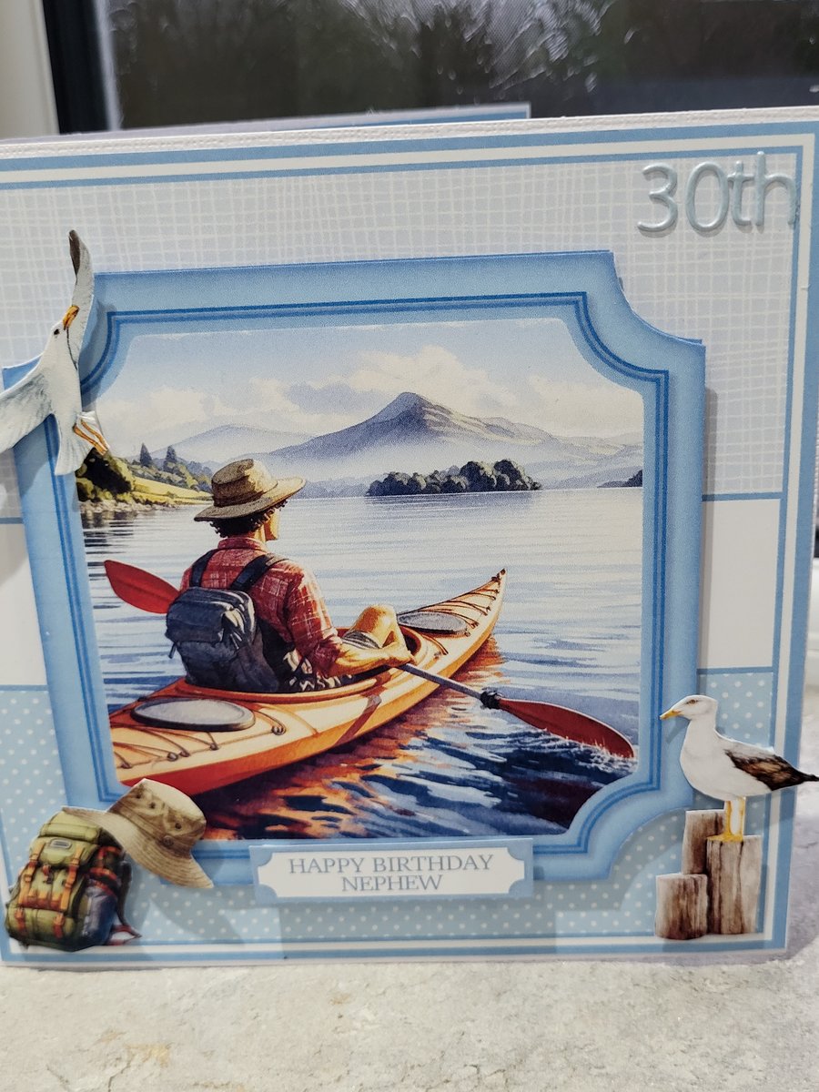 Kayak, canoe birthday card. Birthday card for canoeing,  Birthday card for kayak