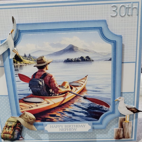 Kayak, canoe birthday card. Birthday card for canoeing,  Birthday card for kayak