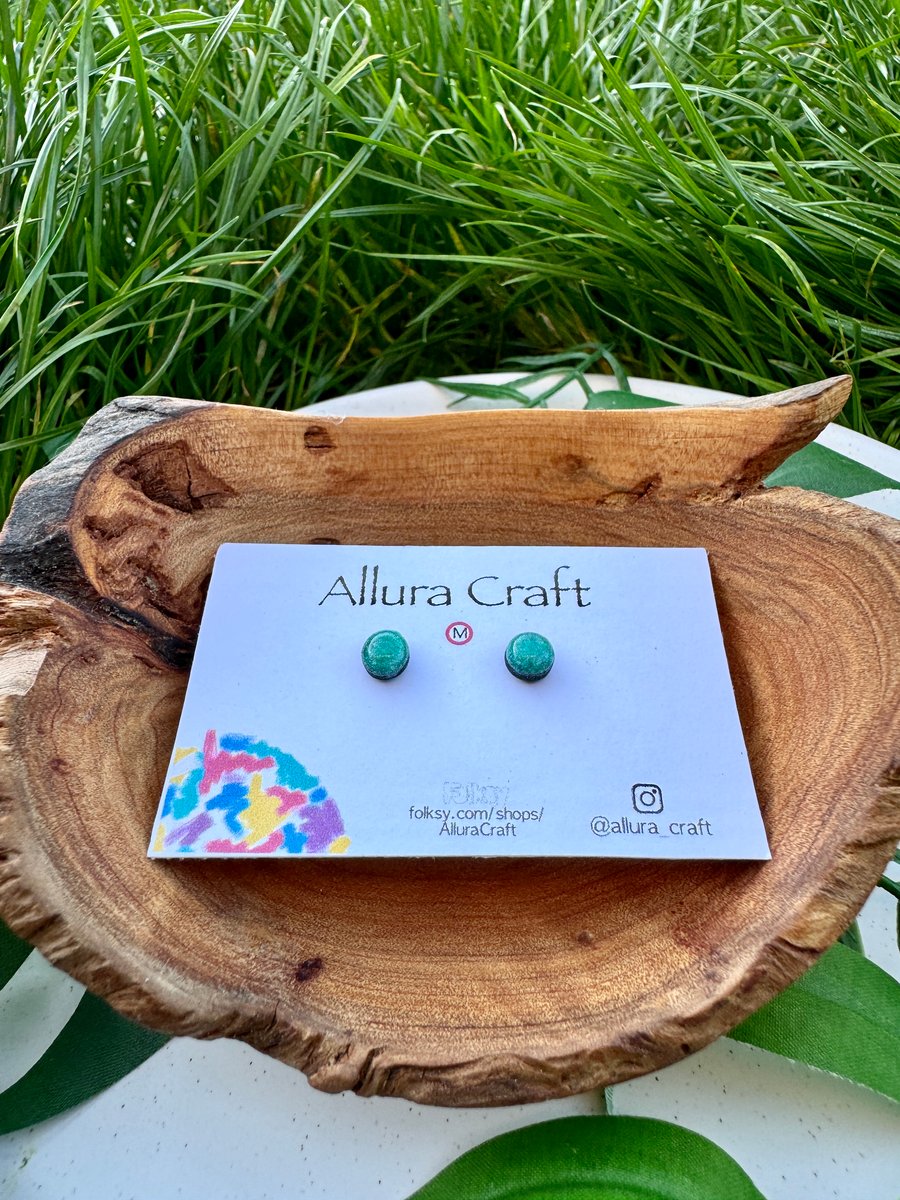  Mint Circle Studs - Micro