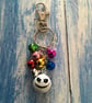 Jack Skeleton Anti Theft Jingling Bell Keyring Bag Charm Halloween - Image 1