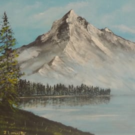 Original acrylic painting titled MOUNTAIN VIEW