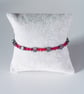 Swarovski and Hematite stretch beaded bracelet red pink black - Image 8