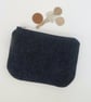 Coin purse with front pocket in dark denim and Liberty print - Image 4