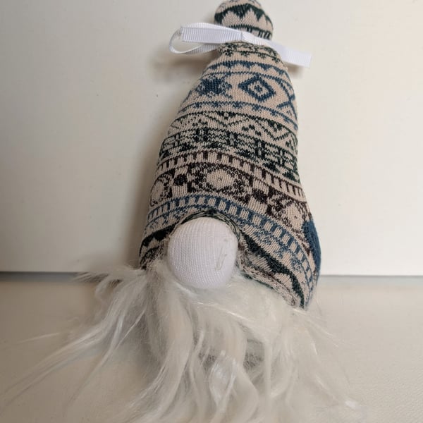 Homemade Christmas sock gonk - turquoise