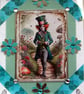 Madhatter in Wonderland - Hand Crafted Decoupage Greeting Card - Blank 2773