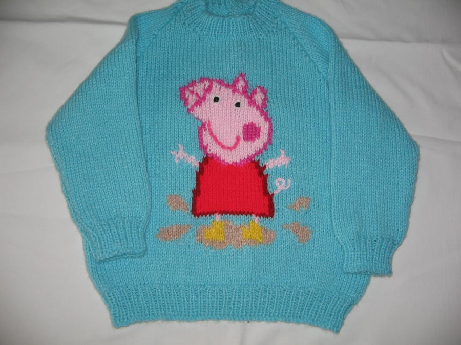 Hand Knitted Peppa Pig Jumper