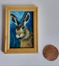 Moonlit Hare Miniature Original Oil Painting  - Image 2