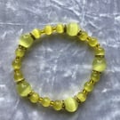 Cat Eye yellow stretch bracelet, moon stone