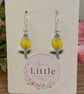Yellow Tulip Dangle Earrings, Enamel Floral Charms, Handmade Jewellery - Image 5