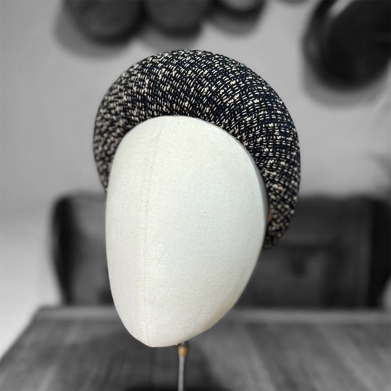 Tweed Headband for Winter Formal Occasionwear - Couture Millinery