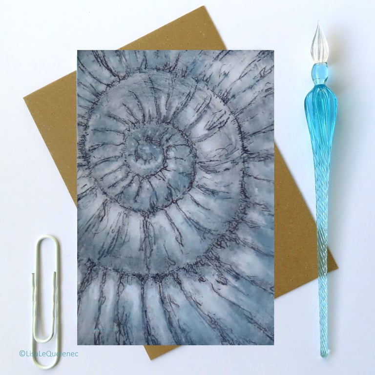 Ammonite no.89 greeting card note card notecard notelet fossil cello free