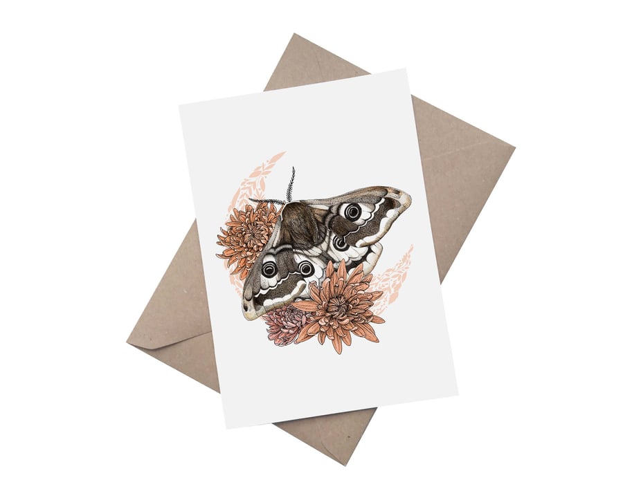 Empress: Mystical Moth A5 Blank Greetings Card 