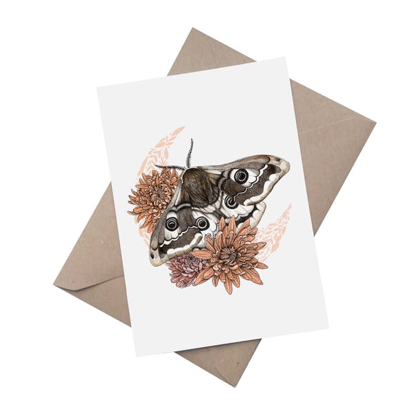 Empress: Mystical Moth A5 Blank Greetings Card 