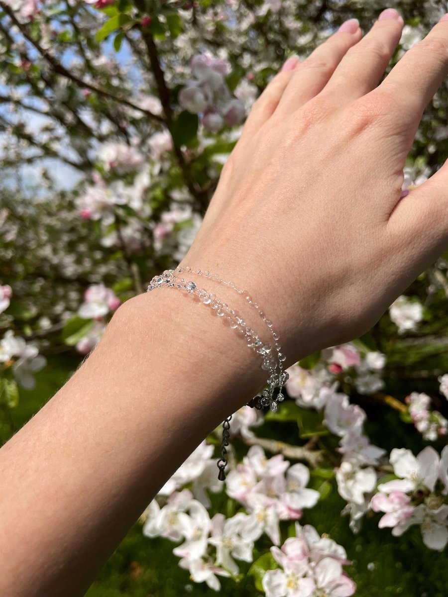 Dainty Rain Inspired Bracelet Invisible Raindrop Jewellery, Wet Look Style