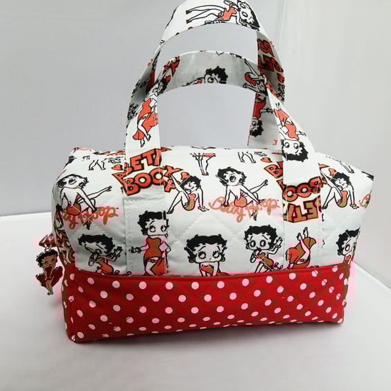 Betty Boop Bag, Quilted, Zipped, Multi Purpose, Make Up , Sewing, Pens, Pencils