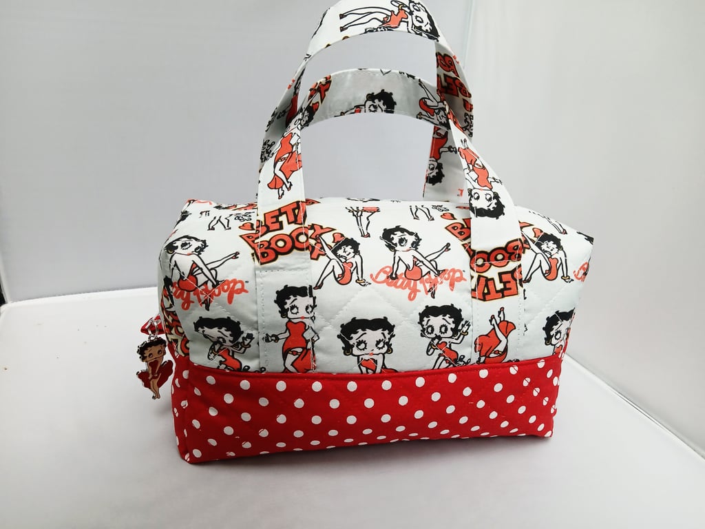 Betty Boop Bag, Quilted, Zipped, Multi Purpose, Make Up , Sewing, Pens, Pencils