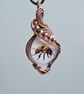 Bee Glass Copper Necklace Pendant Gift Jewellery Jewelery Jewelry Insect Bumble