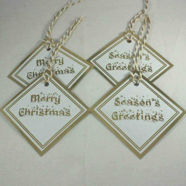 Handmade gold foiled Christmas gift tags - pack of 4