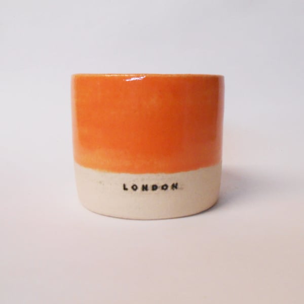 Cup Tumbler Espresso London logo.