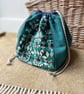 Dumpling drawstring bag - reclaimed fabrics 