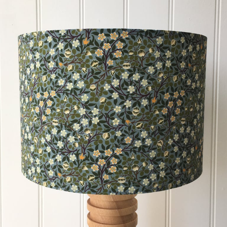 Handmade William Morris fabric drum lampshade