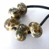 ivory raku handmade lampwork glass beads