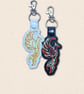 Phoenix Keyring - Embroidered Faux Leather Mythical Bird Bag Charm