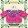 Embroidered Fuchsia Pink and Blue Cardigan