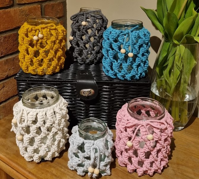 Macrame boho style jars - lanterns-vase 