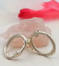 Sterling Silver Organic Circle Stud Earrings - Molten Textured Minimalist Studs - Image 7