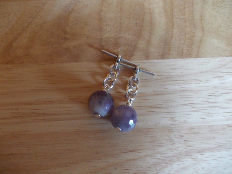 Dogs tooth amethyst cufflinks