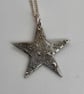 Silver star necklace with embossed tiny stars - Image 1