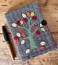 Notebook & Journal Cover with Tree Decoration in Vintage Welsh Tweed & Felt - Image 7