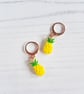Pineapple stud earrings OR mini hoops choose your style - Image 2