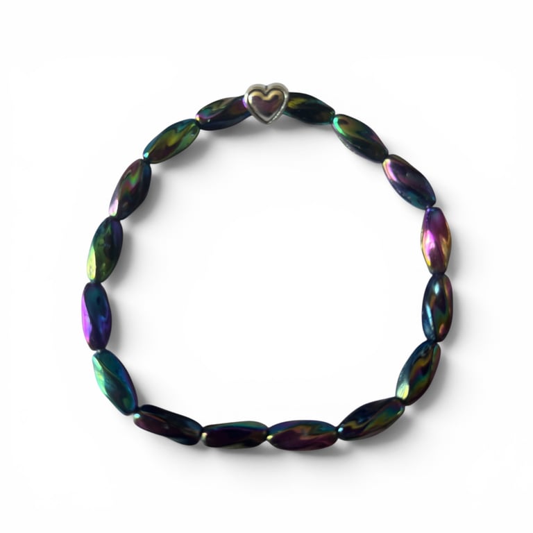 An eye catching handmade bracelet.