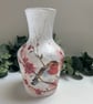 Decoupage Glass Vase: Robin, Upcycled - Image 1