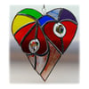 Heart of Hearts Suncatcher Rainbow Stained Glass 