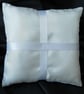 Wedding Ring Bearer Pillow, Cushion, White Lace, White Ribbon - Image 4