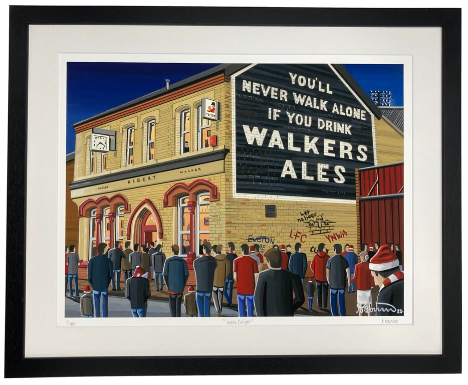 Liverpool F.C Retro Anfield Stadium Limited Edition Framed Art Print (20" x 16")