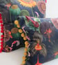 Printed Velvet Jungle Design Cushion Cover with Mustard Poms - Image 2
