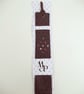  Leather Bookmark with Agate Centre Crystal Mix Chips Embossed Floral Pattern - Image 1