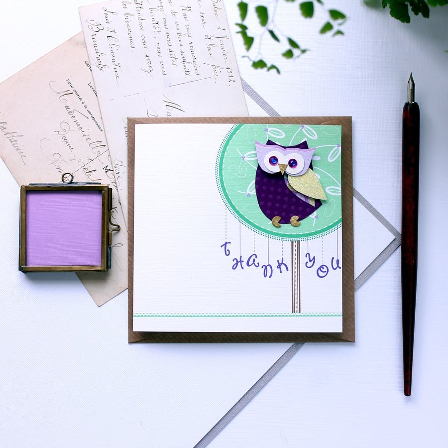 Personalise Me! T'Wit T'Woo Thank You- A Personalised Owl Card