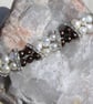 Chocolate Brown & White Freshwater Pearl Glamour Beaded Bracelet "Mocha Crush" - Image 5